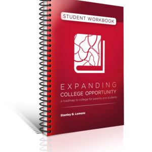 A spiral bound book with the words expanding college opportunity on it.