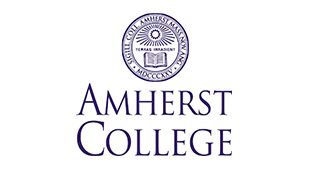 Amherst college logo with a purple circle around it.