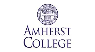 Amherst college logo with a purple circle around it.