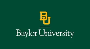 A baylor university logo on top of a green background.