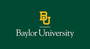 A baylor university logo on top of a green background.