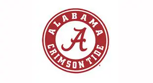 A red and white logo for alabama crimson tide.