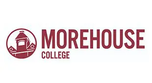 A red and white logo for morehouse college.