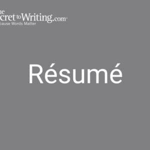 Gray background with centered résumé text