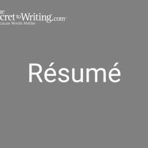 A picture of the word résumé written in white.