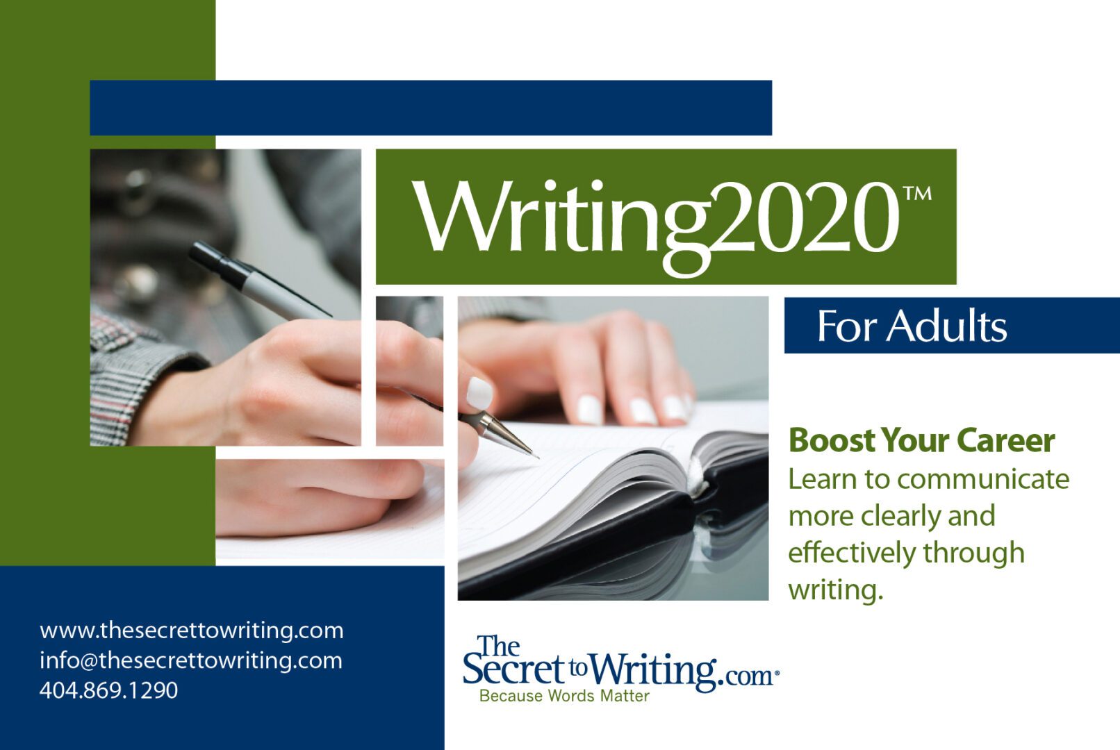 A poster of writing 2 0 2 0 for adults