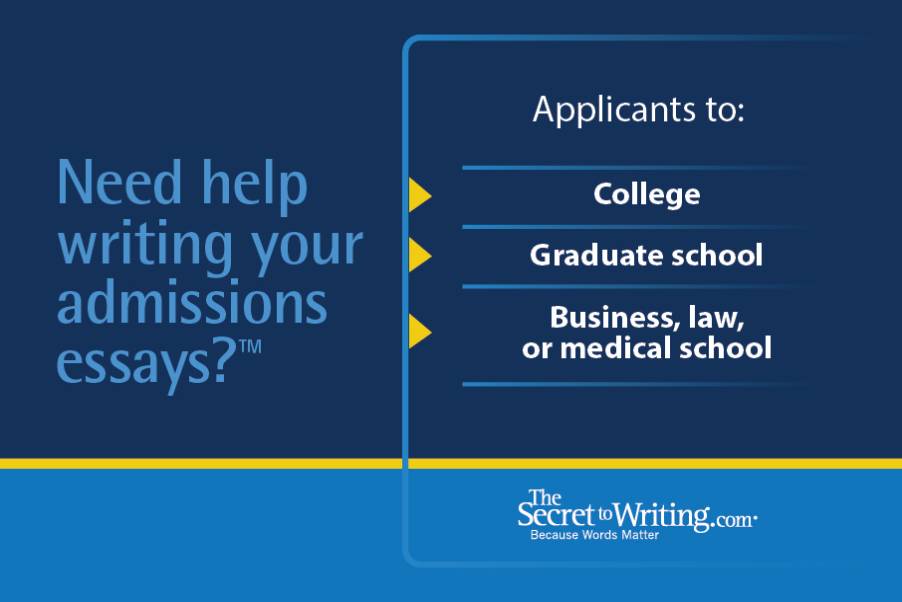 A graphic with the words " should help writing your admissions essays ?"
