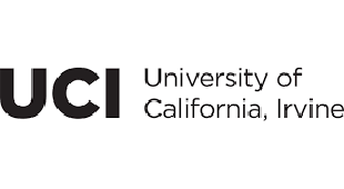 A black and white logo of the university of california.