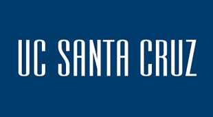 A blue banner with the words santa cruz on it.
