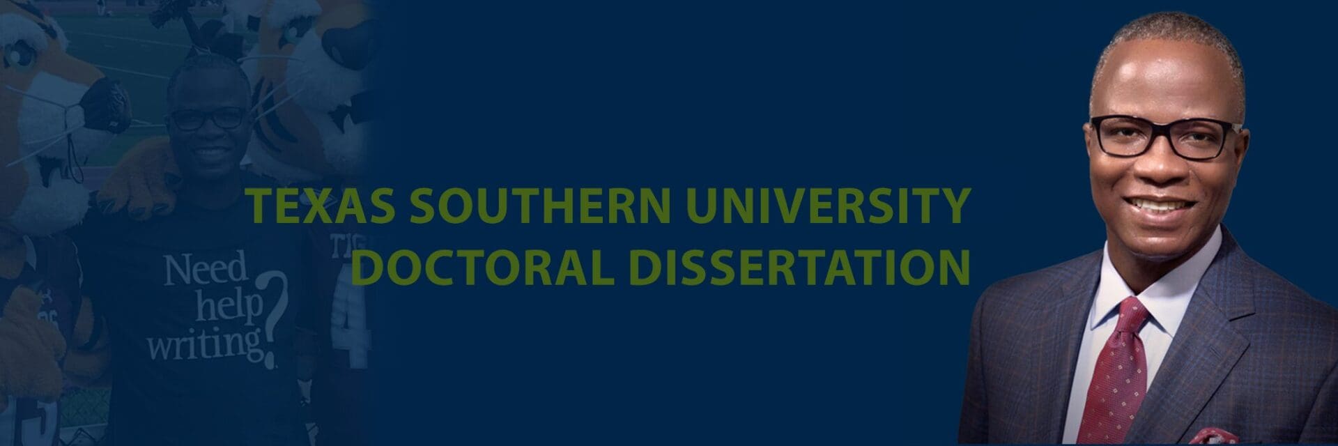 A blue background with the words southern university electoral dissertation written in green.