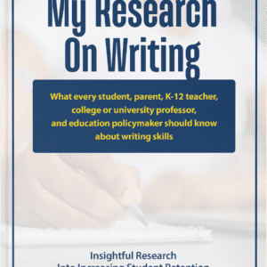 Cover of a research book on writing skills for educators and policymakers.